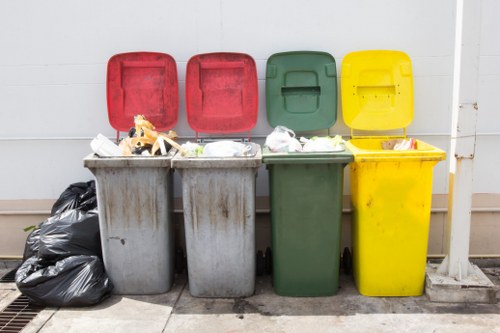 Various types of construction waste materials